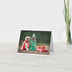 funny cute Christmas dog greetings card