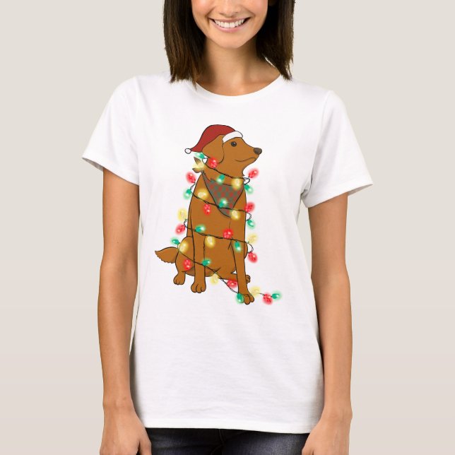 Funny Cute Christmas Dog T-Shirt (Front)