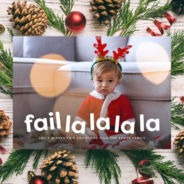 Funny cute Christmas fail one photo Holiday Card (Creator Uploaded)