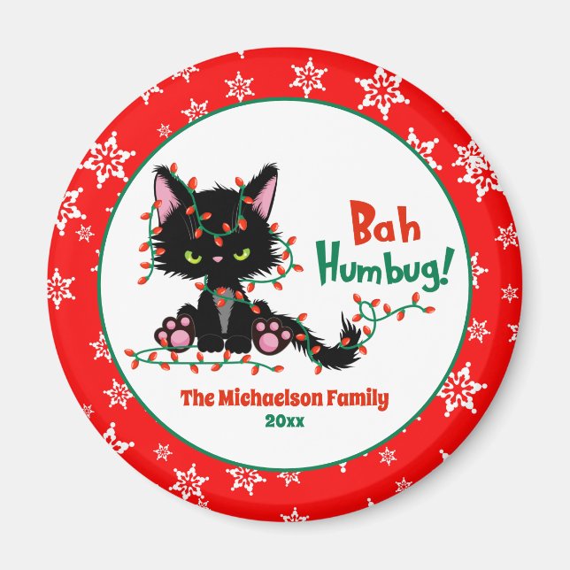 Funny Cute Christmas Grumpy Cat Magnet (Front)