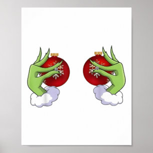 Funny Cute Christmas Heart Hands Style Family For Poster