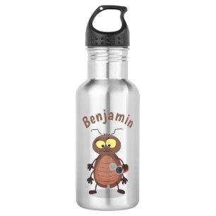 Funny cute cockroach cartoon character 532 ml water bottle