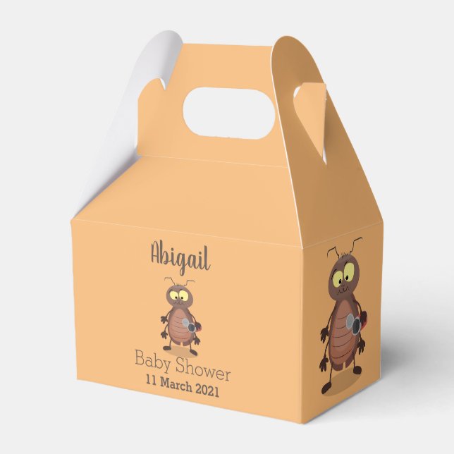Funny cute cockroach cartoon character favour box (Front Side)