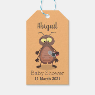 Funny cute cockroach cartoon character  gift tags