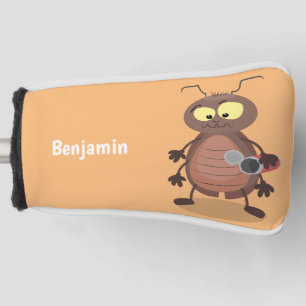 Funny cute cockroach cartoon character golf head cover