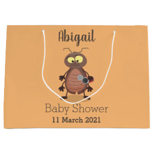 Funny cute cockroach cartoon character large gift bag