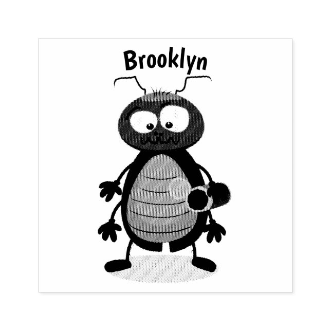 Funny cute cockroach cartoon character rubber stamp (Imprint)