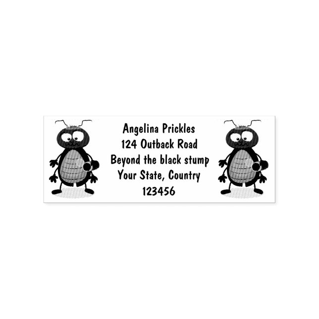 Funny cute cockroach cartoon character rubber stamp (Imprint)