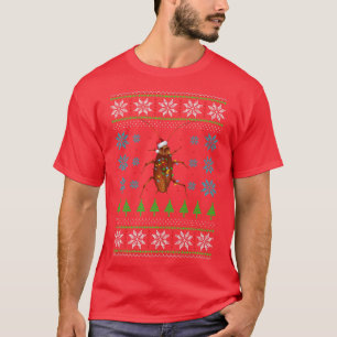 Funny Cute Cockroach Christmas Light Pajama T-Shirt