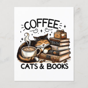 Funny Cute Coffee Cats Books Lover Gift Idea Women