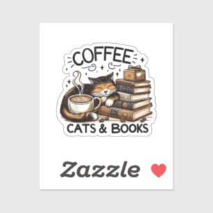 Funny Cute Coffee Cats Books Lover Gift Idea Women