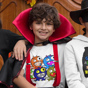Funny Cute Colourful Halloween Monster Friends Kid T-Shirt