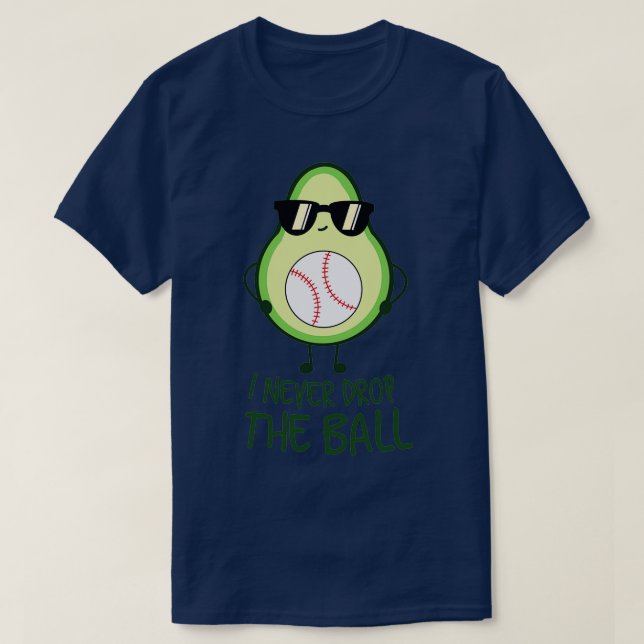 Funny Cute Cool Avocado Baseball T-Shirt (Design Front)