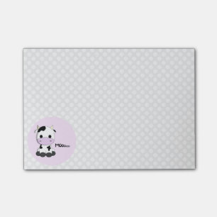 Funny cute cow cartoon polka dot girls post-it notes