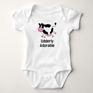 Funny Cute Cow Pun Cartoon Design Baby Bodysuit