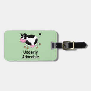 Funny Cute Cow Pun Cartoon Design Luggage Tag