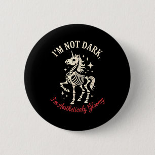 Funny Cute Creepy Unicorn Skeleton Dark Humor Goth 6 Cm Round Badge