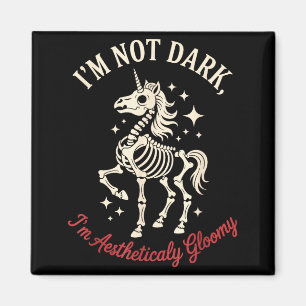 Funny Cute Creepy Unicorn Skeleton Dark Humor Goth Magnet