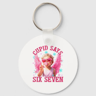 Funny Cute Cud Says Six Seven Valentine's Day 67 M Key Ring