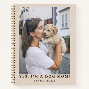 Funny Cute Custom Dog Mum One Photo Pet Lover Chic Notebook