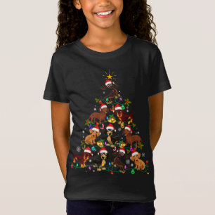 Funny Cute Dachshund Christmas Tree Pet Dog Lover  T-Shirt