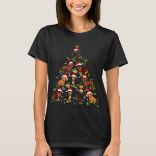 Funny Cute Dachshund Christmas Tree Pet Dog Lover  T-Shirt