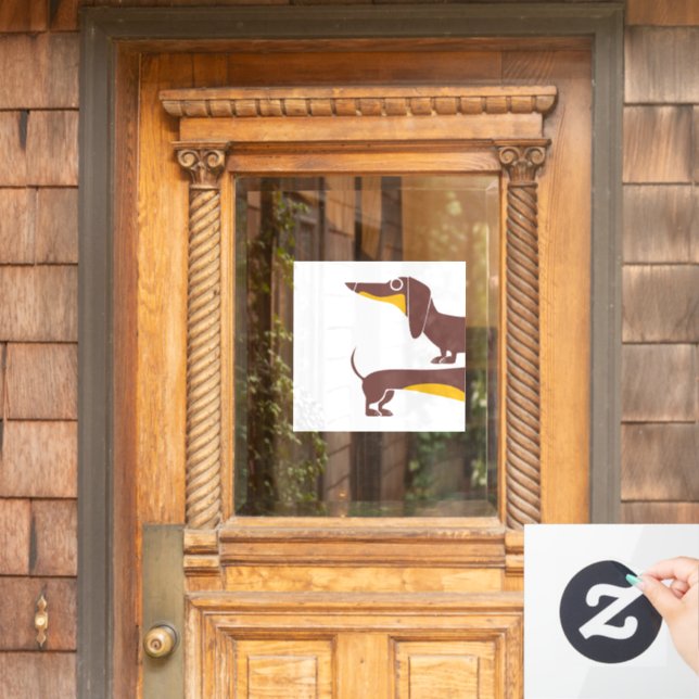 Funny cute dachshund for long dog parent (Home Door)