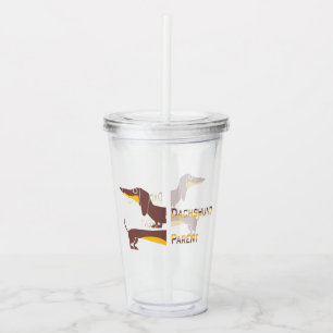 Funny cute dachshund for long dog parent acrylic tumbler