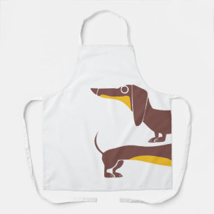Funny cute dachshund for long dog parent apron