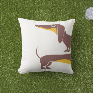 Funny cute dachshund for long dog parent cushion