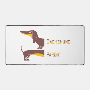 Funny cute dachshund for long dog parent desk mat