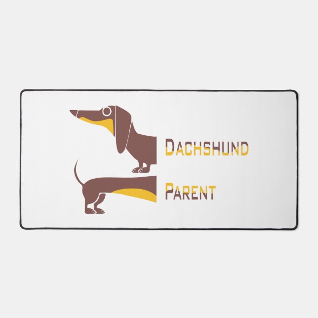Funny cute dachshund for long dog parent desk mat (Front)