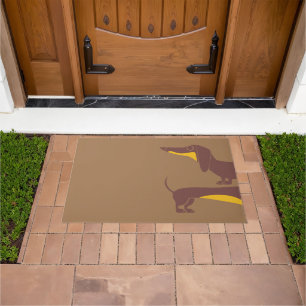 Funny cute dachshund for long dog parent doormat