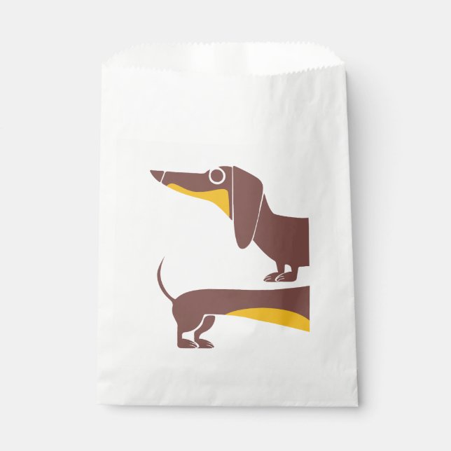 Funny cute dachshund for long dog parent favour bags (Front)