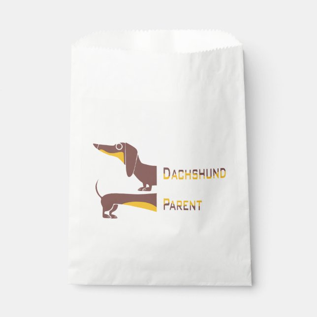 Funny cute dachshund for long dog parent favour bags (Front)