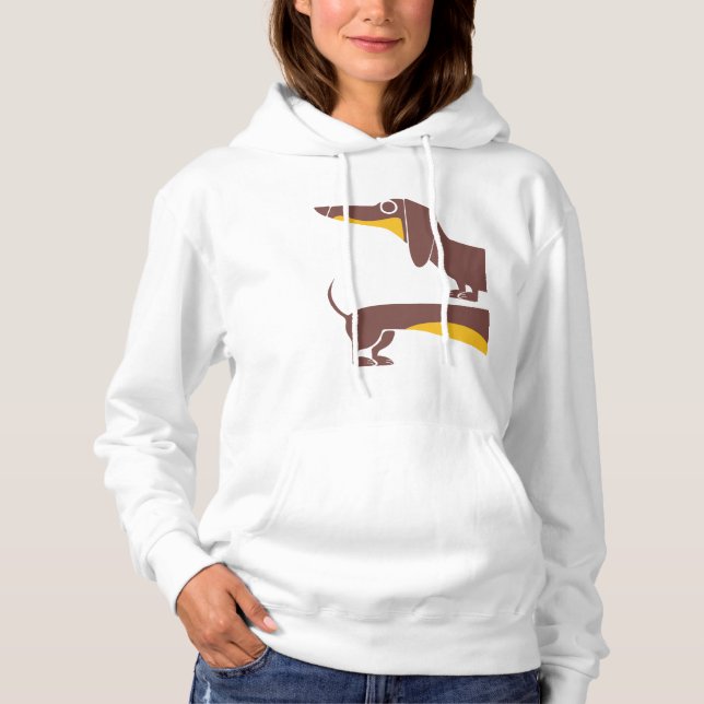 Funny cute dachshund for long dog parent hoodie (Front)