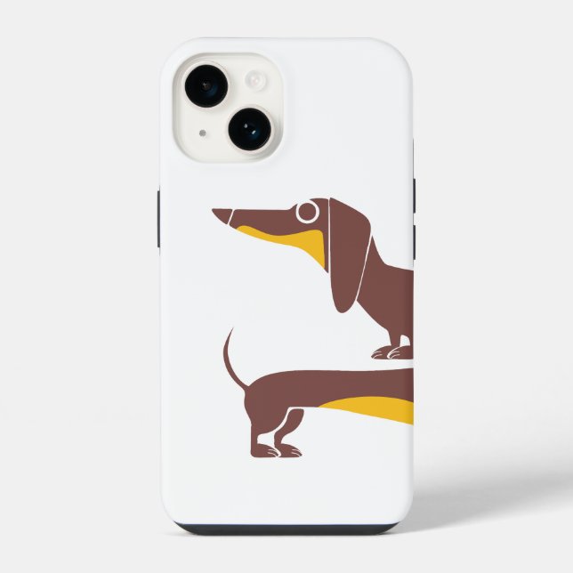 Funny cute dachshund for long dog parent iPhone case (Back)