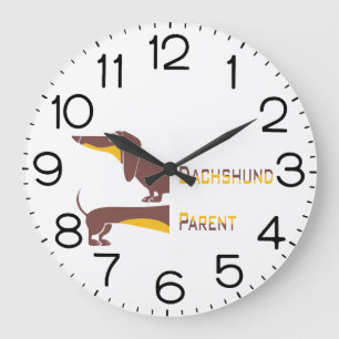 Funny cute dachshund for long dog parent large clock