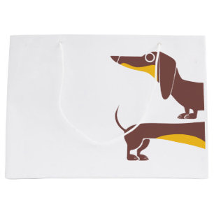 Funny cute dachshund for long dog parent large gift bag