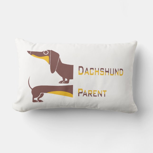 Funny cute dachshund for long dog parent lumbar cushion (Front)