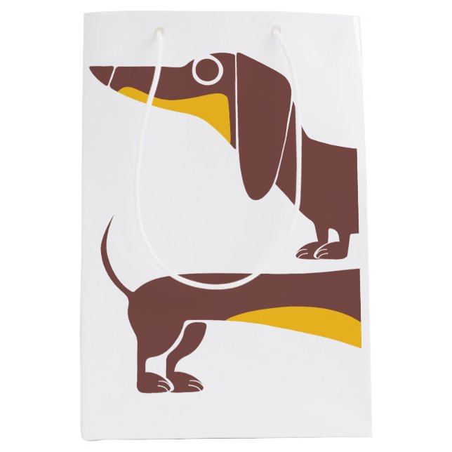 Funny cute dachshund for long dog parent medium gift bag (Front)