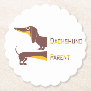 Funny cute dachshund for long dog parent paper coaster