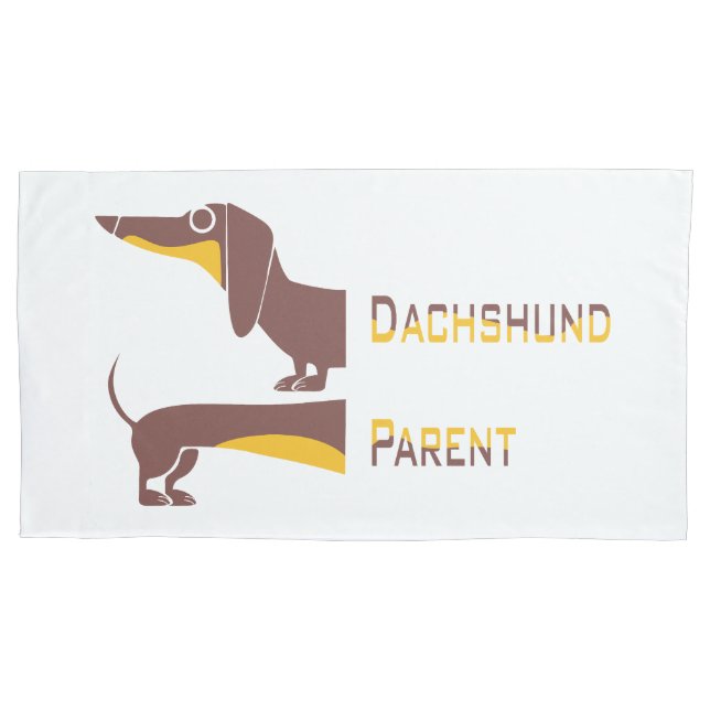 Funny cute dachshund for long dog parent pillowcase (Front-Left)