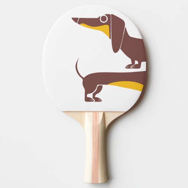 Funny cute dachshund for long dog parent ping pong paddle (Front)