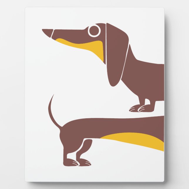 Funny cute dachshund for long dog parent plaque (Front)