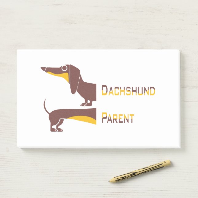 Funny cute dachshund for long dog parent post-it notes (On Desk)