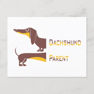 Funny cute dachshund for long dog parent postcard
