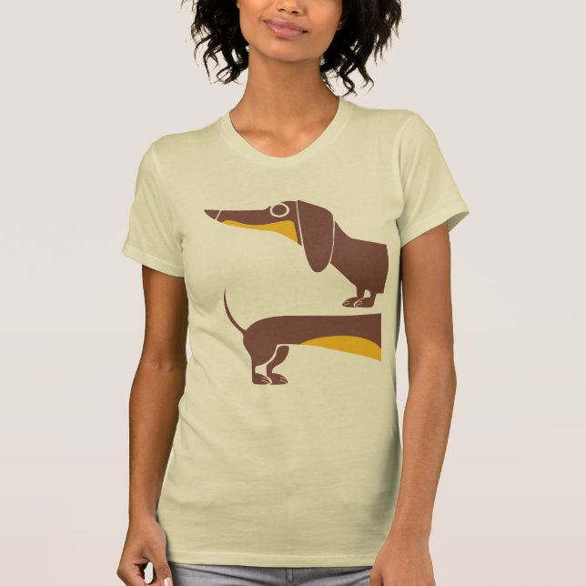 Funny cute dachshund for long dog parent T-Shirt (Front)