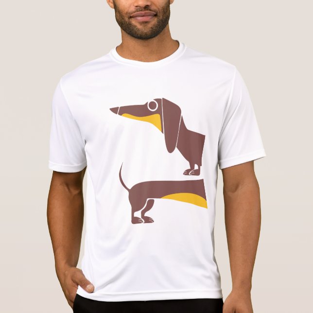 Funny cute dachshund for long dog parent T-Shirt (Front)