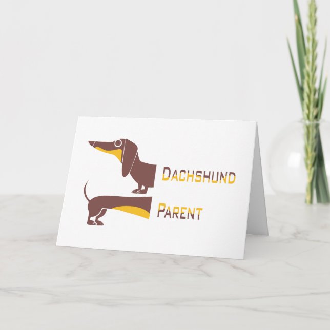 Funny cute dachshund for long dog parent thank you card (Front)